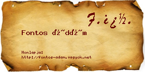 Fontos Ádám névjegykártya